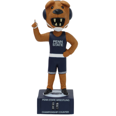 The Nittany Lion Penn State Nittany Lions Mascot NCAA Wrestling Championship Counter Bobblehead (Presale)