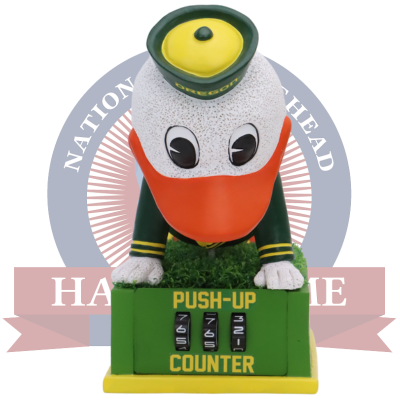 The Oregon Duck Oregon Ducks Mascot Push-Up Counter Bobblehead (Presale)