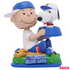 Charlie Brown & Snoopy Peanuts Dual Mini Bighead MLB Bobbleheads