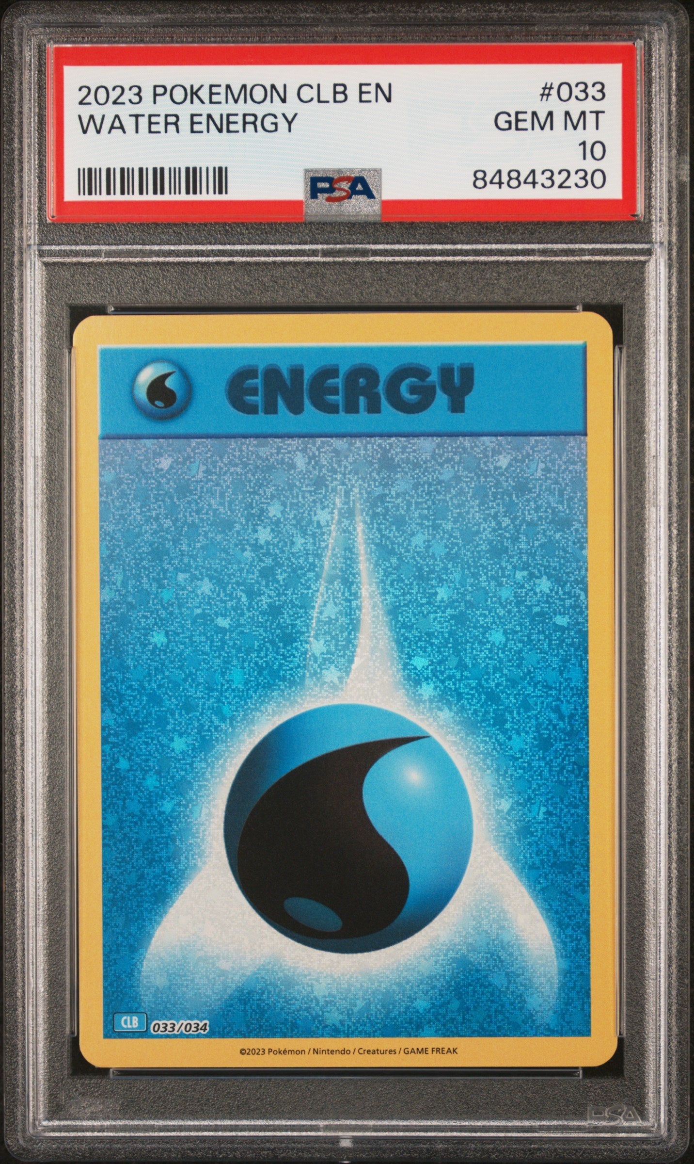2023 POKEMOM BLASTOISE & SUICUNE ex DECK WATER ENERGY #33 PSA 10