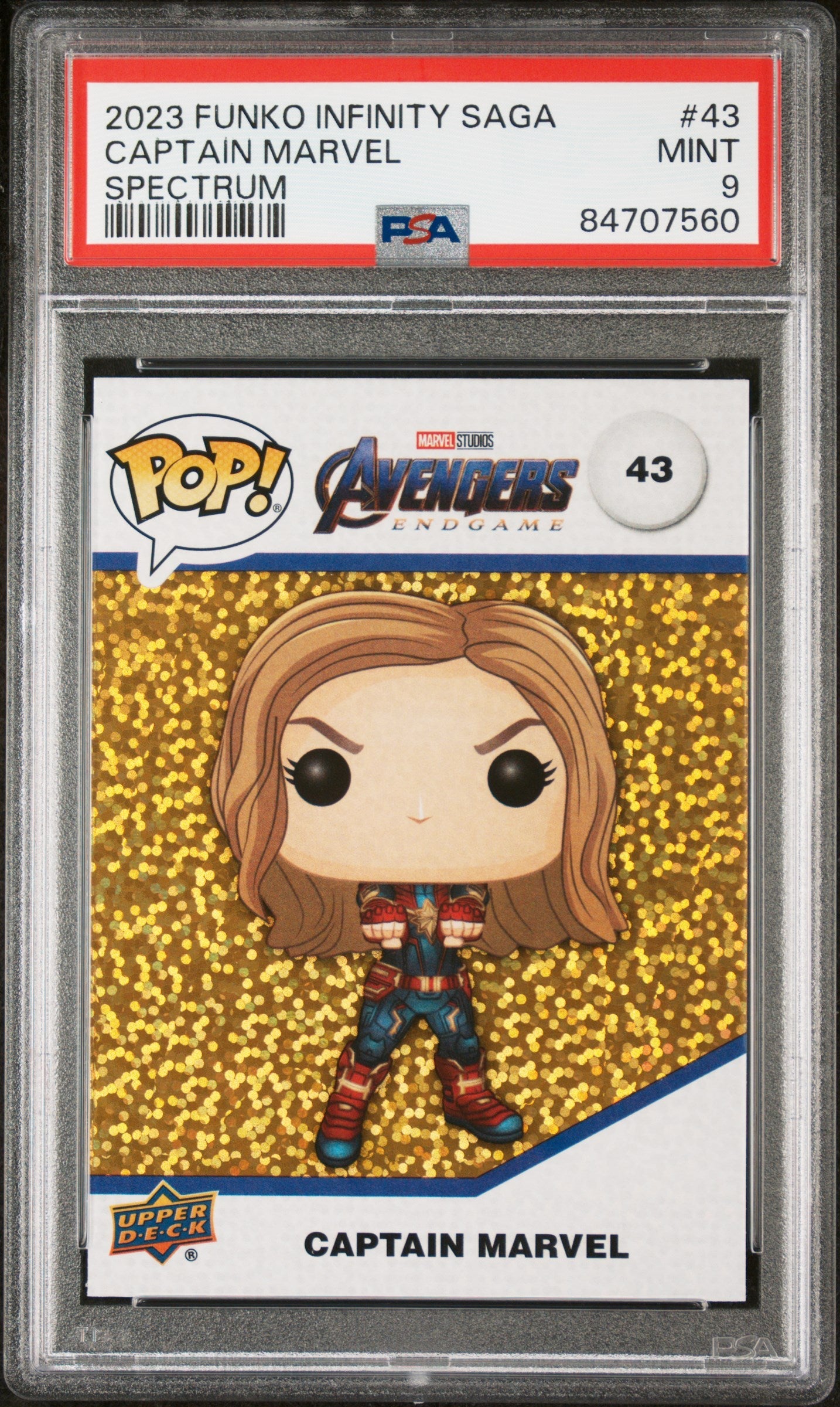 2023 UPPER DECK FUNKO POP MARVEL  CAPTAIN MARVEL SPECTRUM #43  PSA 9