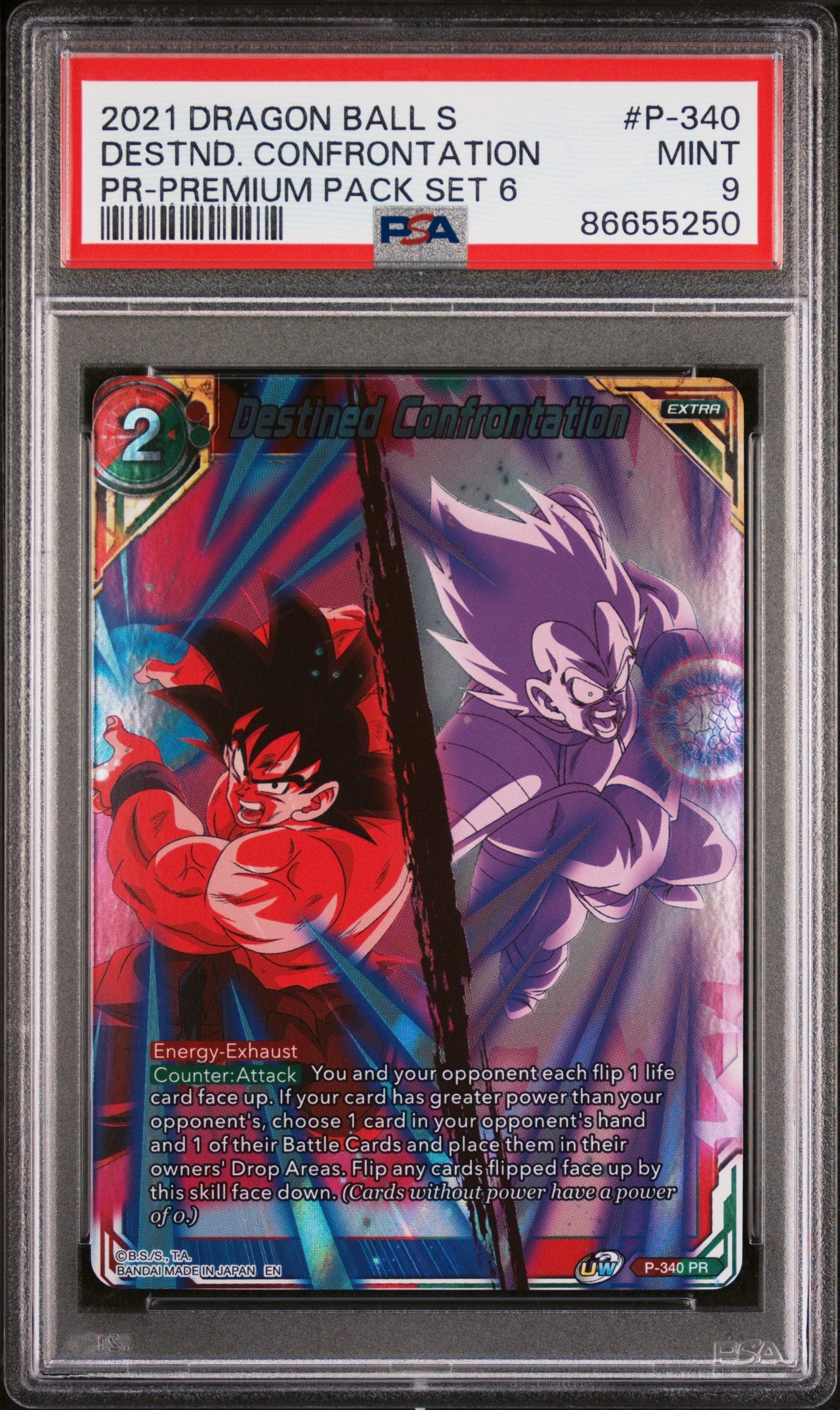 2021 DRAGON BALL SUPER DESTND. CONFRONTATION #P-340 - PSA 9