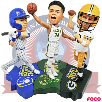 Wisconsin MVPs Triple Bobblehead Set
