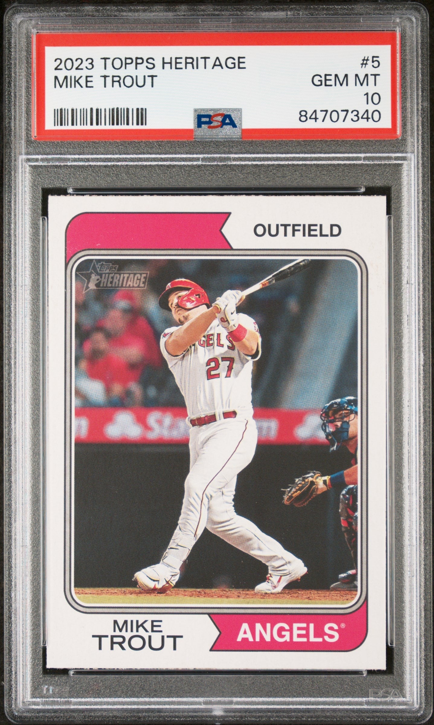 2023 TOPPS HERITAGE MIKE TROUT  #5 - PSA 10