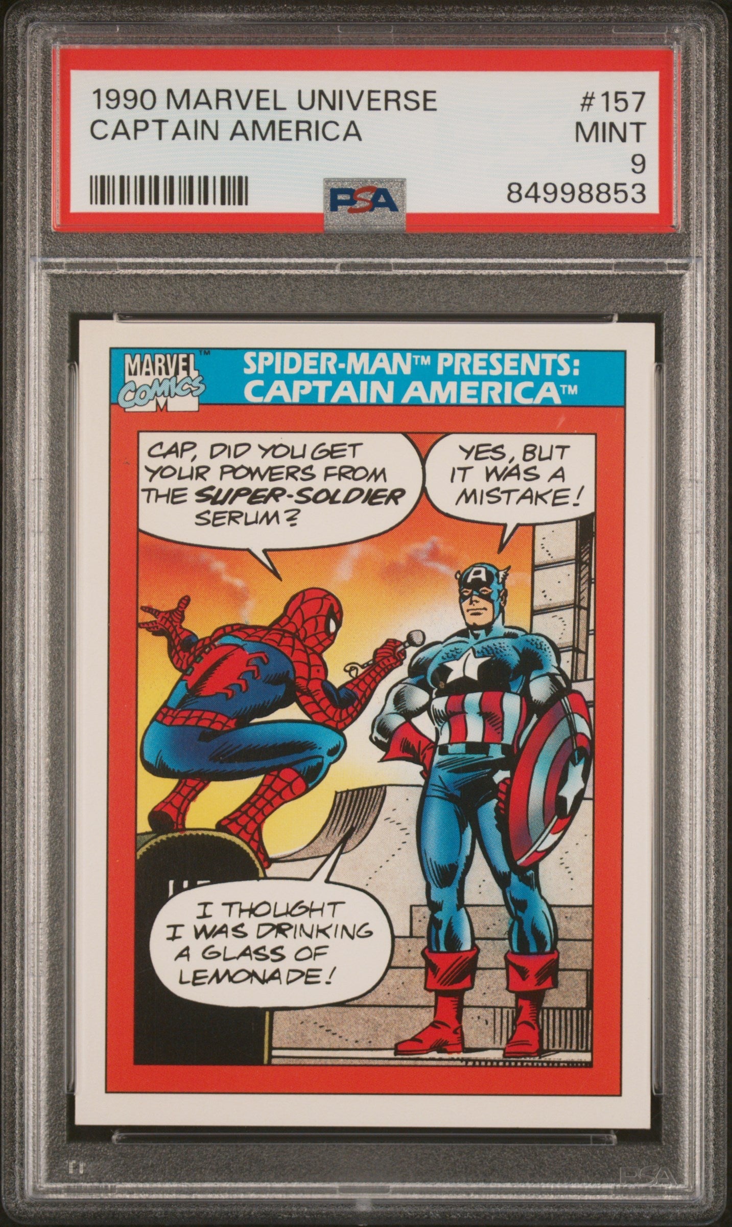 1990 MARVEL UNIVERSE CAPTAIN AMERICA  #157 - PSA 9