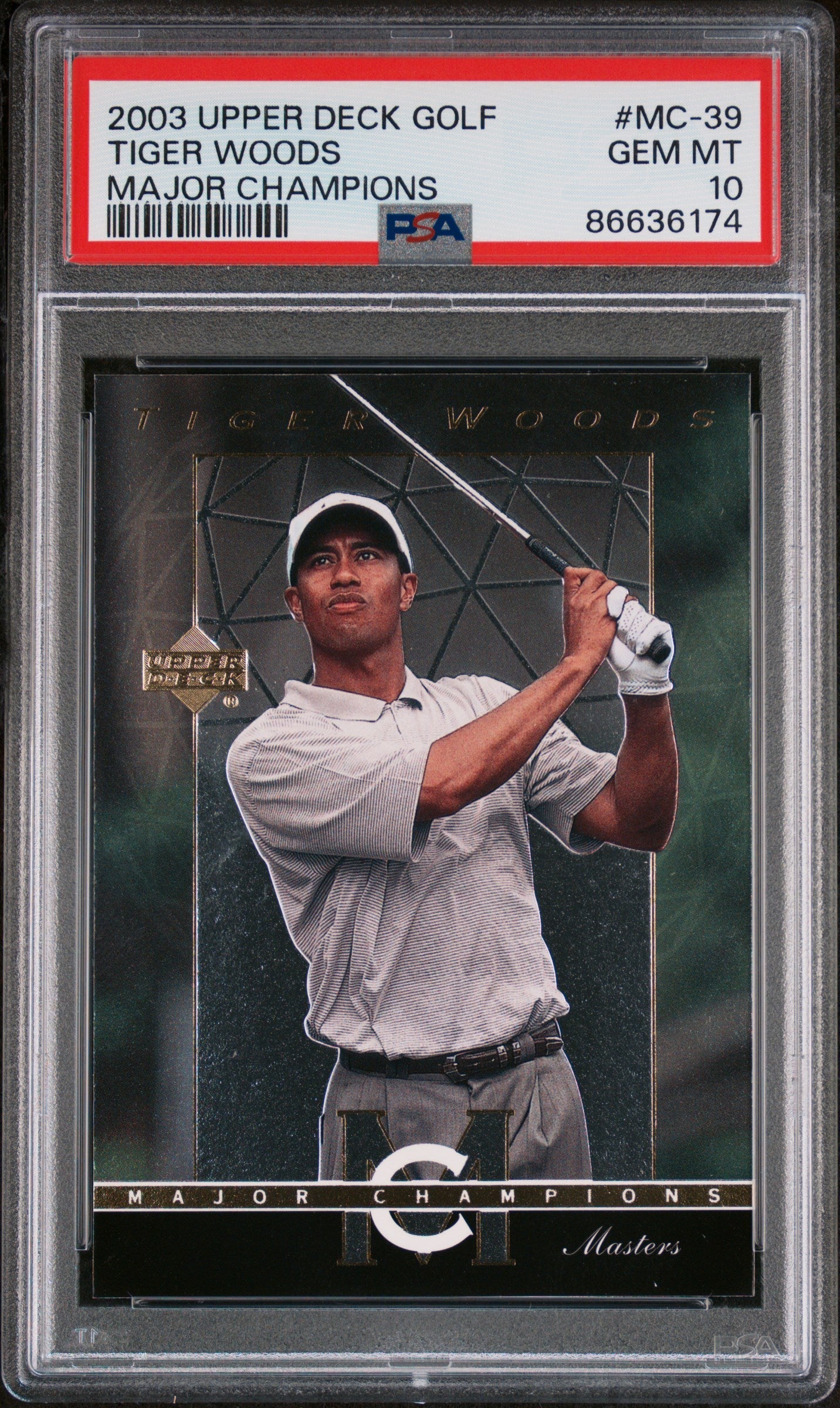 2003 UPPER DECK MAJOR CHAMPIONS TIGER WOODS #MC-39 - PSA 10