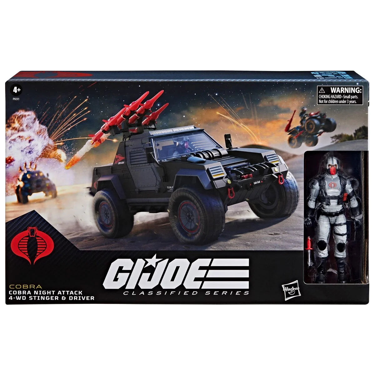 G.I. Joe Classified Series Cobra Night Attack 4-WD Stinger 6-Inch Scale Vehicle with Driver Action Figure