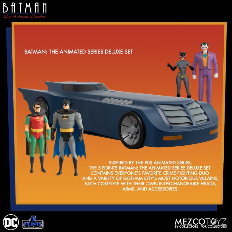 Batman: The Animated Series 5 Points Action Figures 4-Pack With Batmobile
