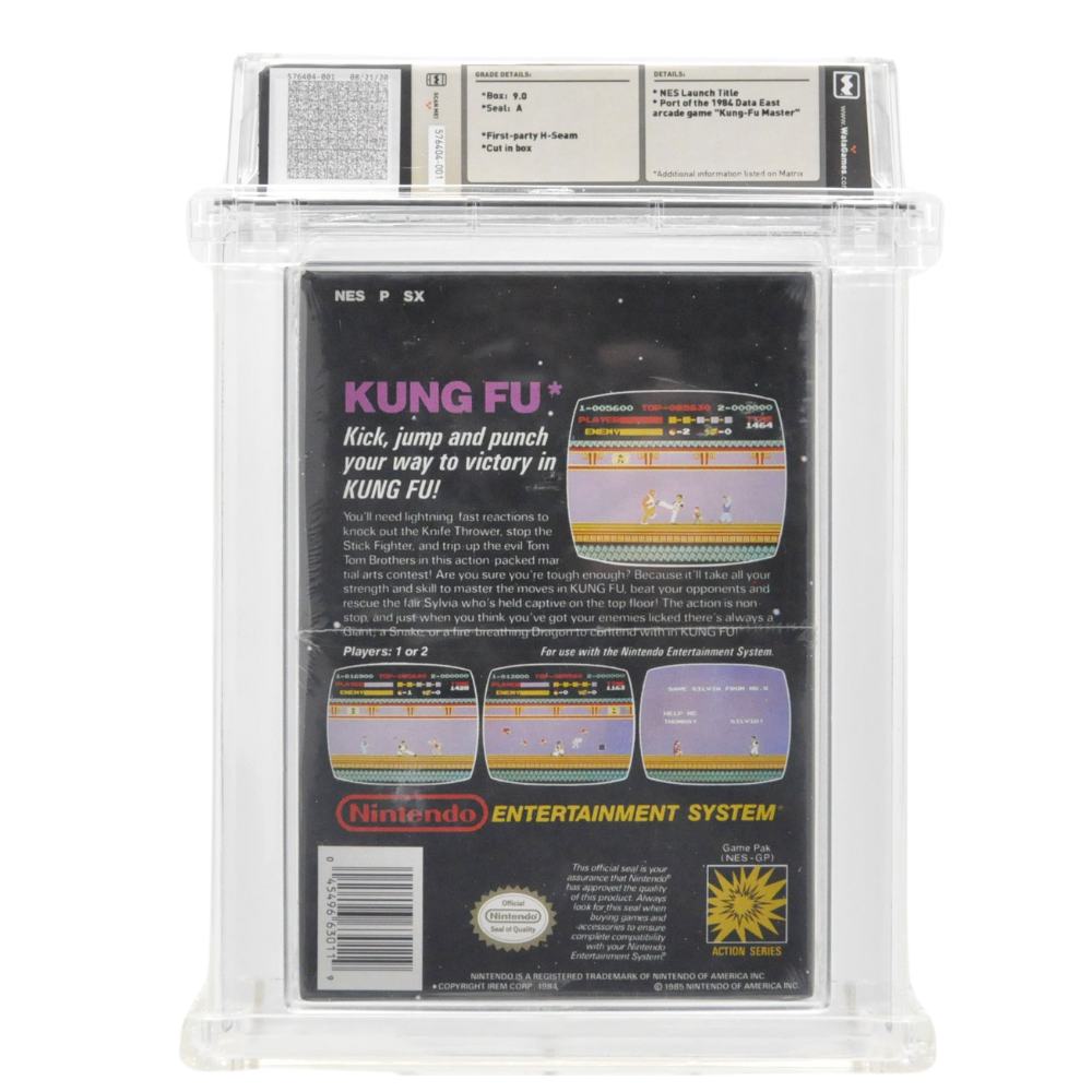 Graded NES Cart in Box (Sealed) - Kung Fu WATA 9.0/A