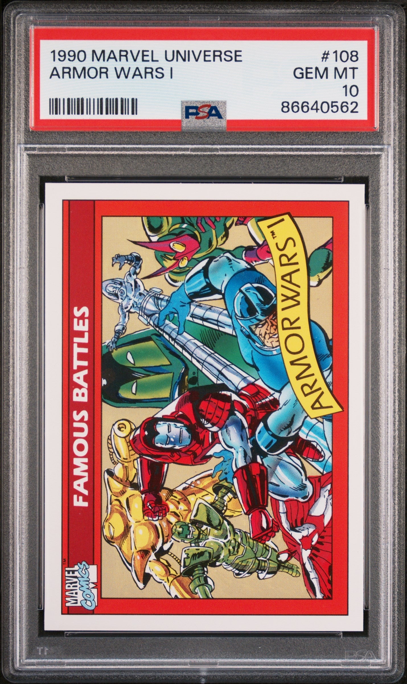 1990 MARVEL UNIVERSE ARMOR WARS I  #108 - PSA 10