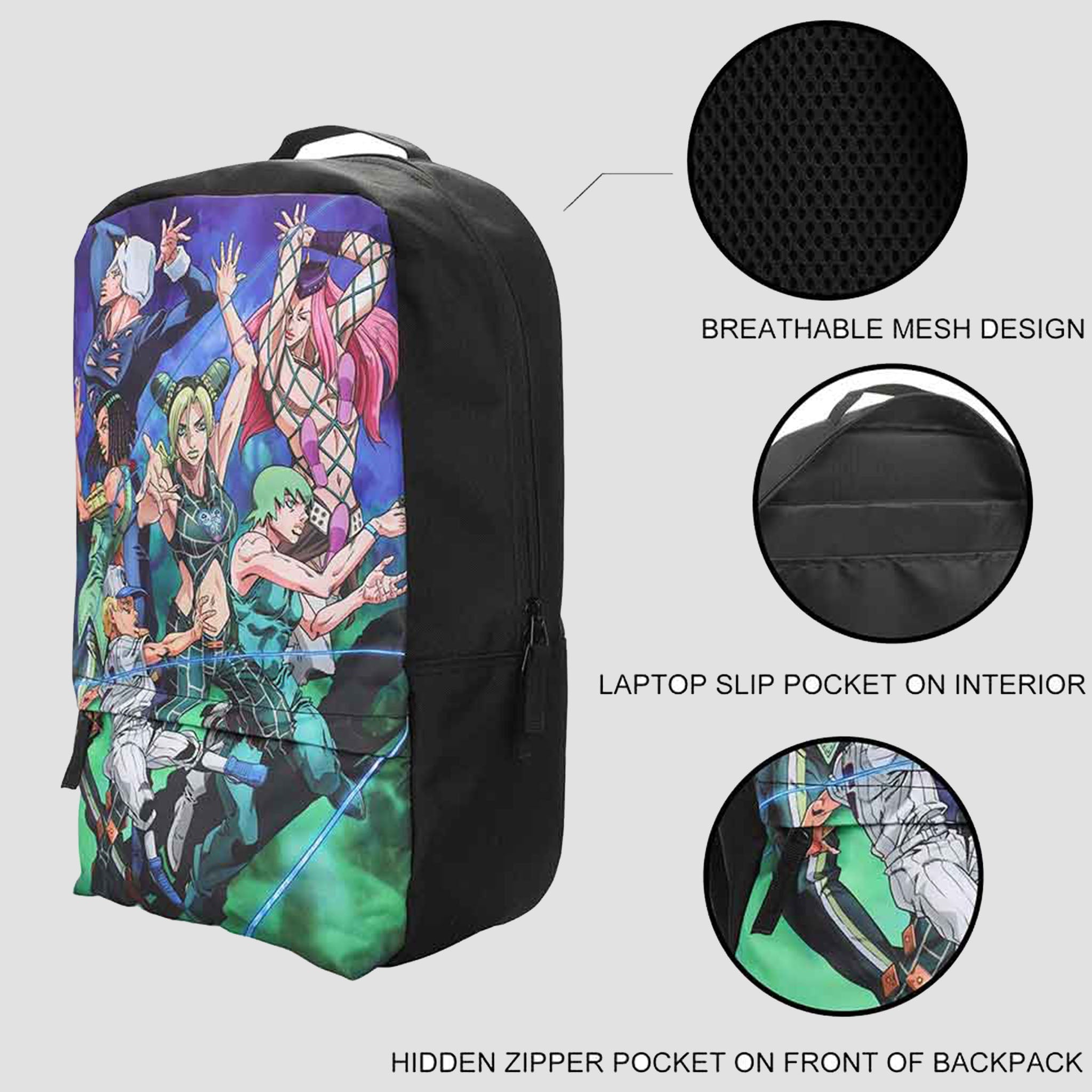JoJo's Bizarre Adventure Stone Ocean Group Collage Laptop Backpack