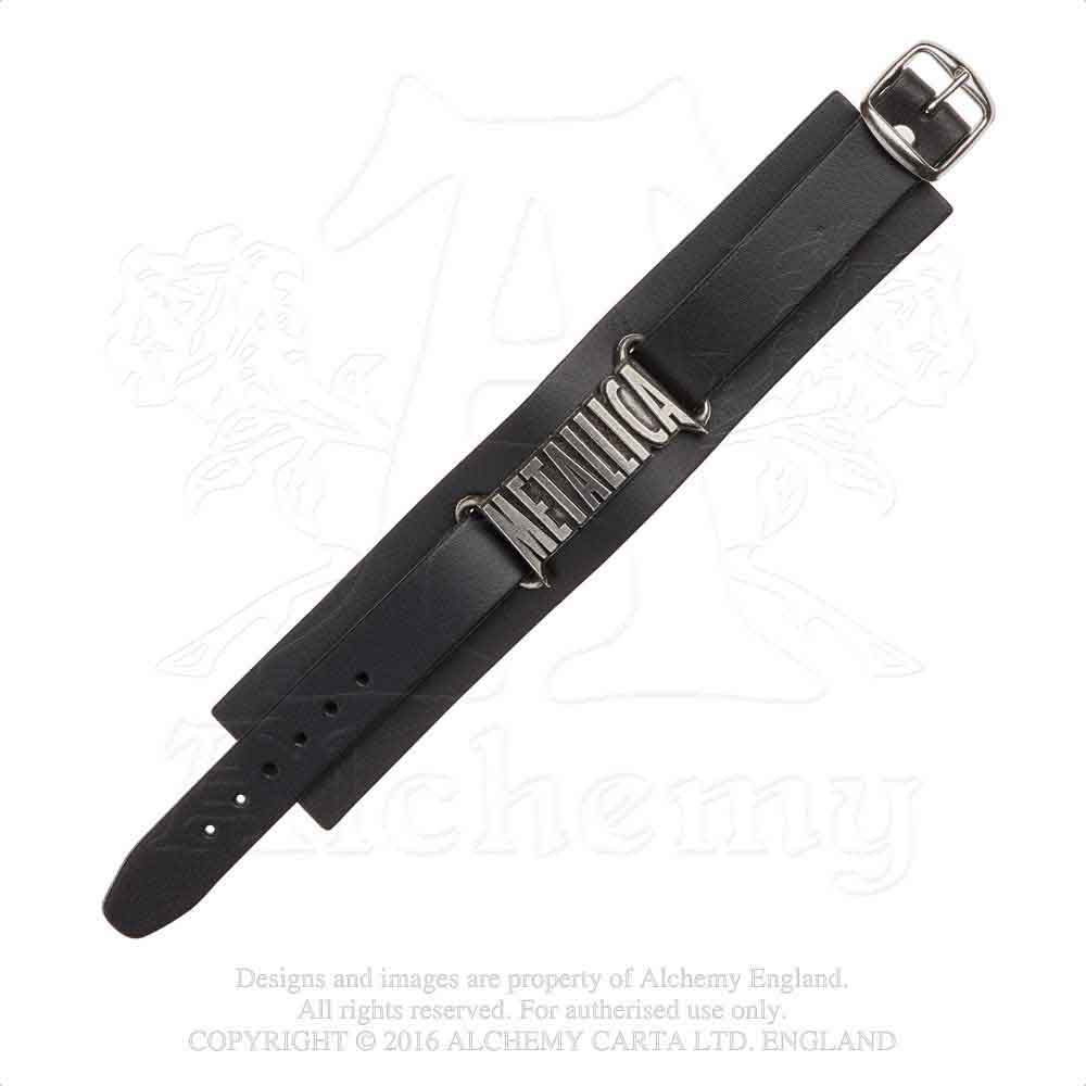 Metallica Pewter & Leather Cuff Bracelet