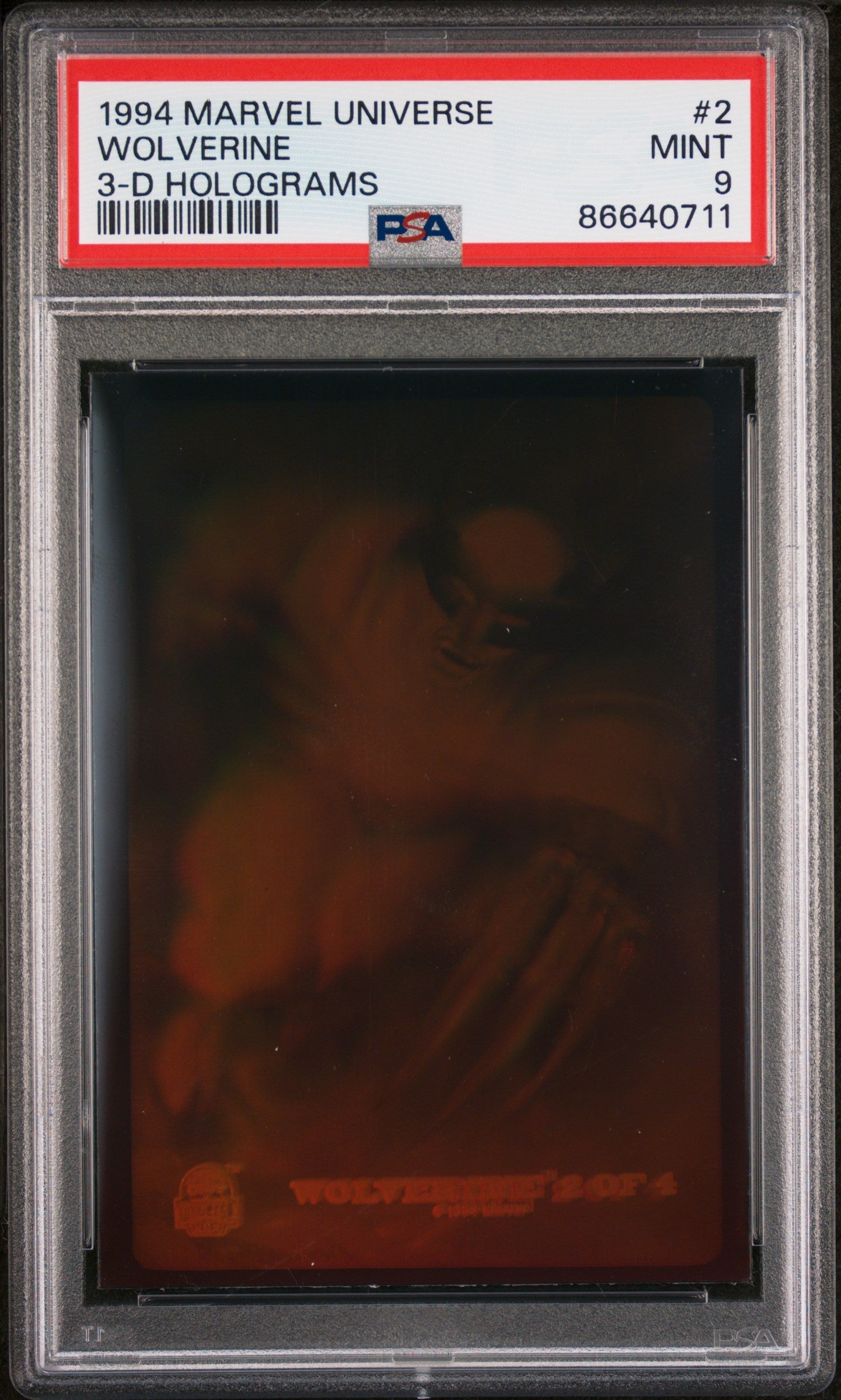 1994 MARVEL UNIVERSE 3-D HOLOGRAMS WOLVERINE 3-D HOLOGRAMS #2 - PSA 9