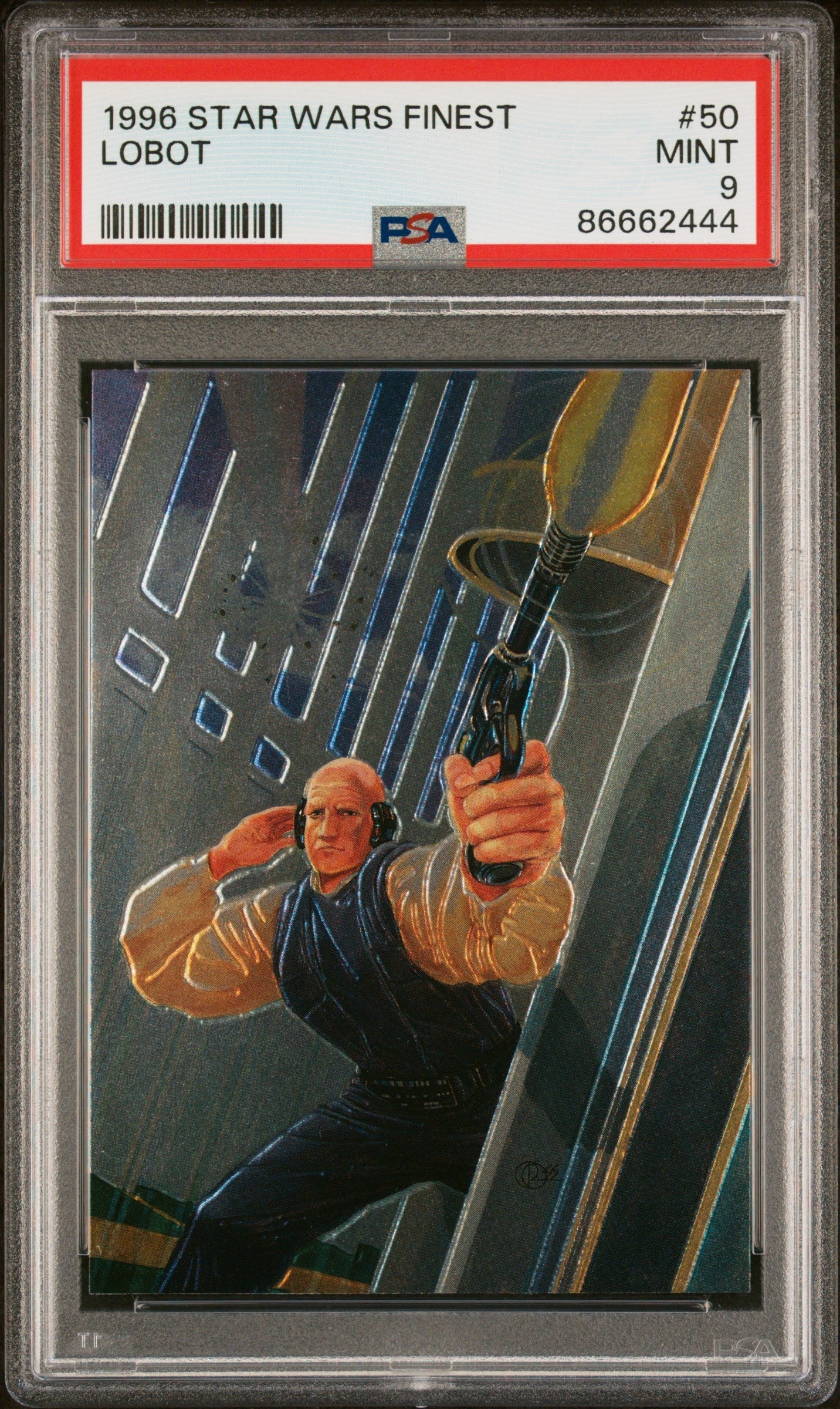 1996 STAR WARS FINEST LOBOT  #50 - PSA 9