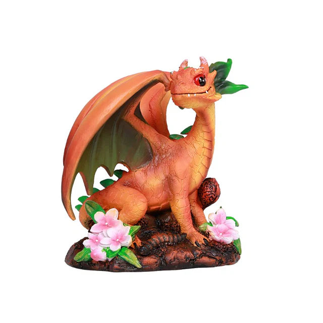 Fantasy Peach Dragon FIgurine