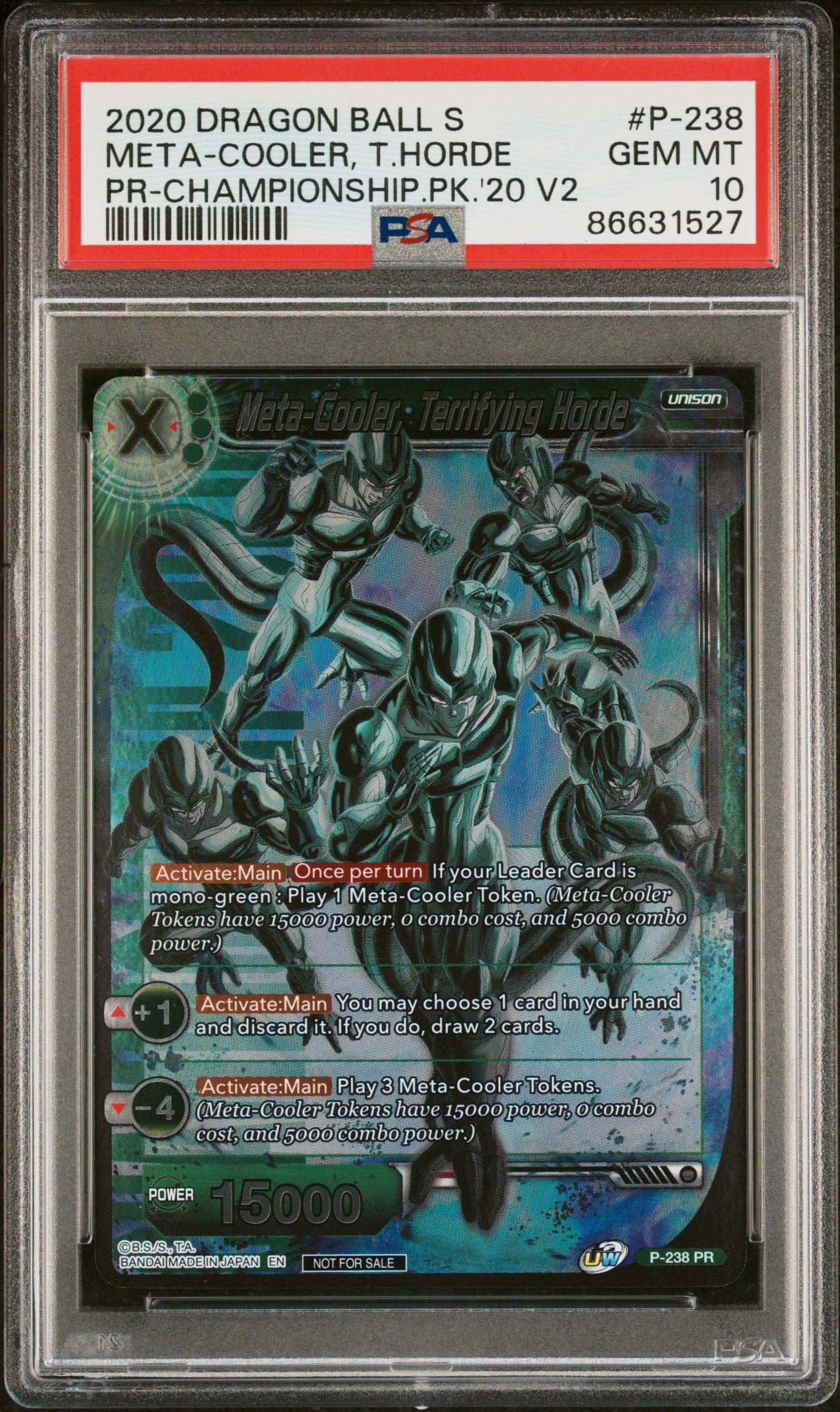 2020 DRAGON BALL SUPER CHAMPIONSHIP 2020 MT-COOLER, TRFY HORDE #P-238 - PSA 10