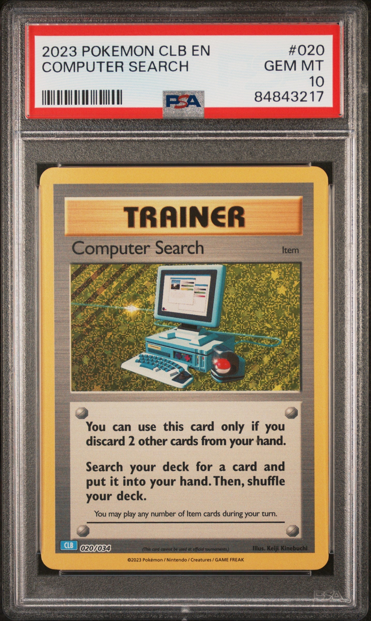 2023 POKEMON BLASTOISE & SUICUNE ex DECK COMPUTER SEARCH #20 PSA 10