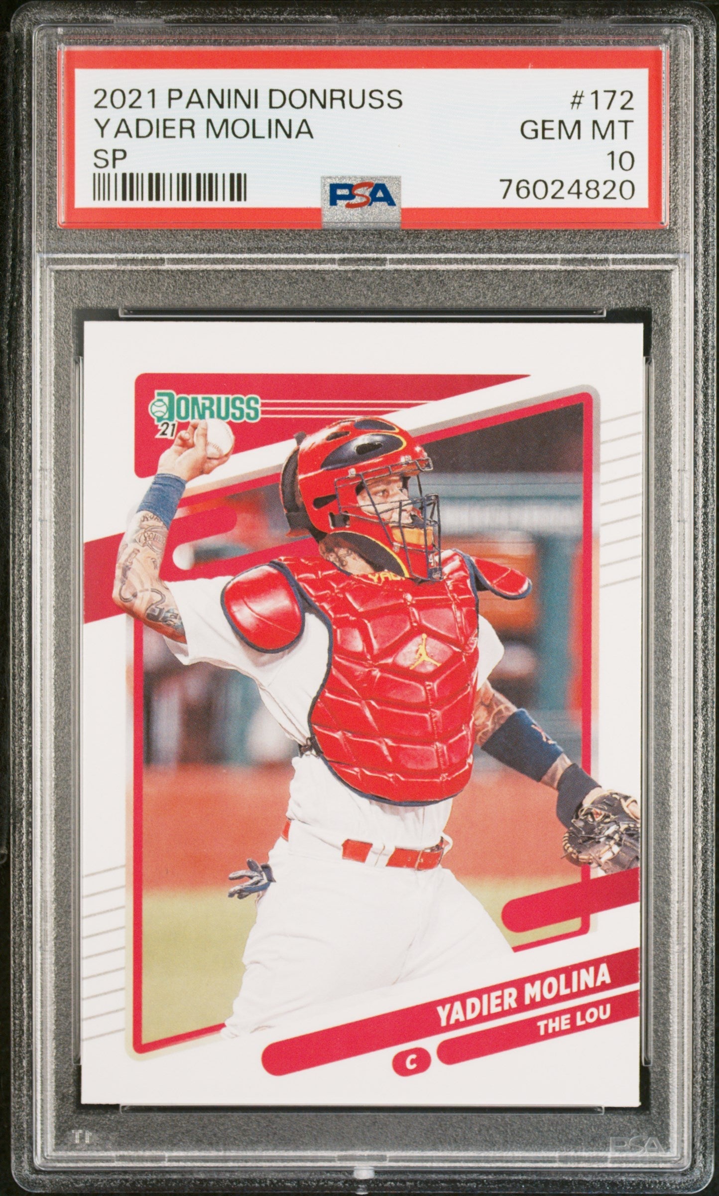 2021 PANINI DONRUSS YADIER MOLINA SP #172 - PSA 10