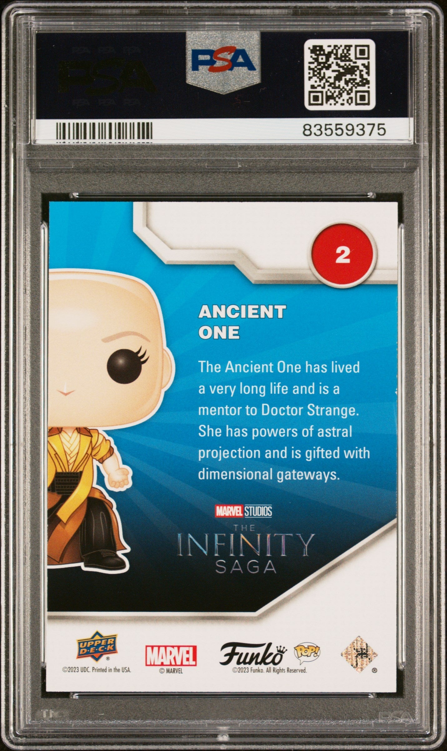 2023 UPPER DECK FUNKO POP MARVEL  ANCIENT ONE CONVENTION #2  PSA 10