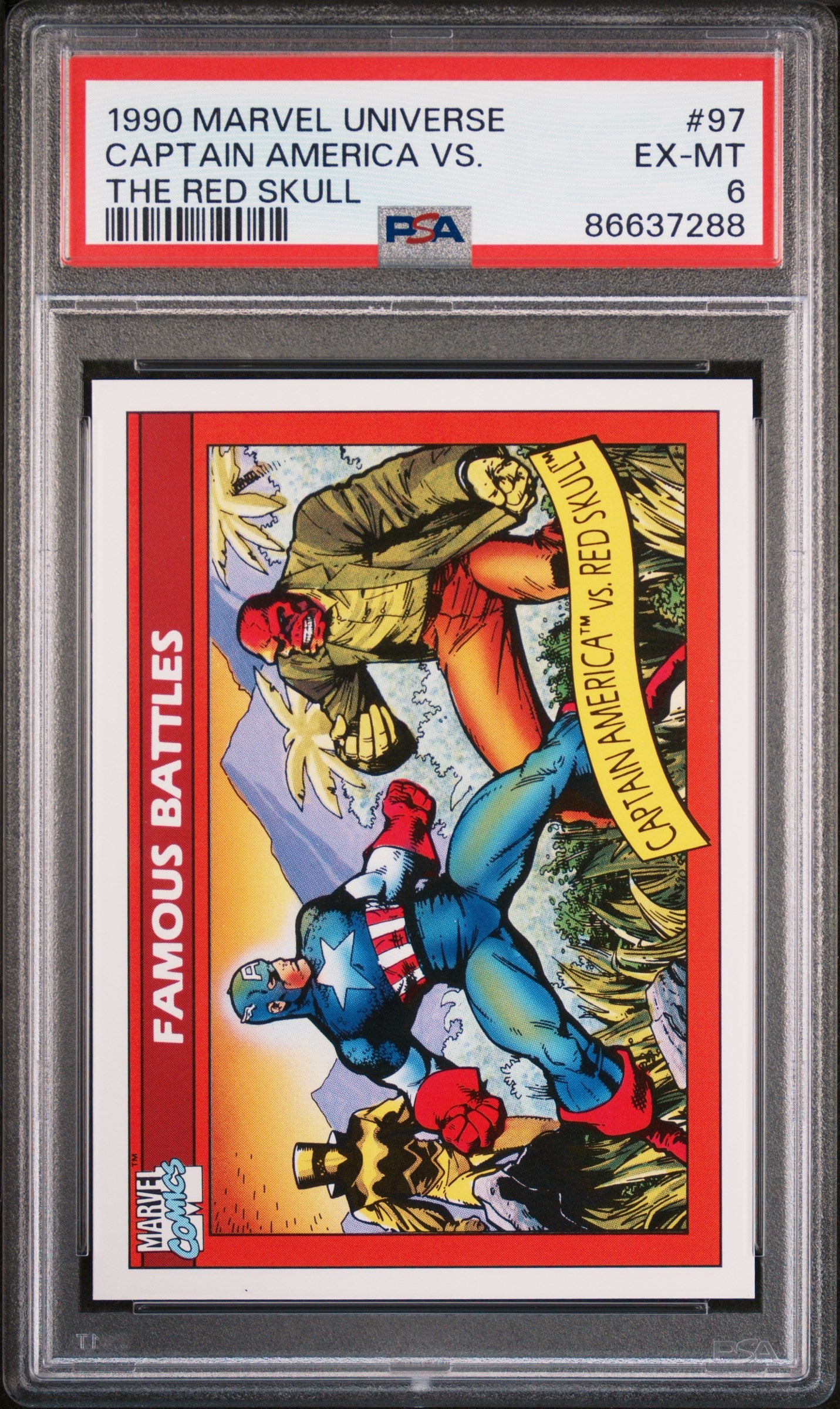 1990 MARVEL UNIVERSE CAPTAIN AMERICA VS. THE RED SKULL #97 - PSA 6