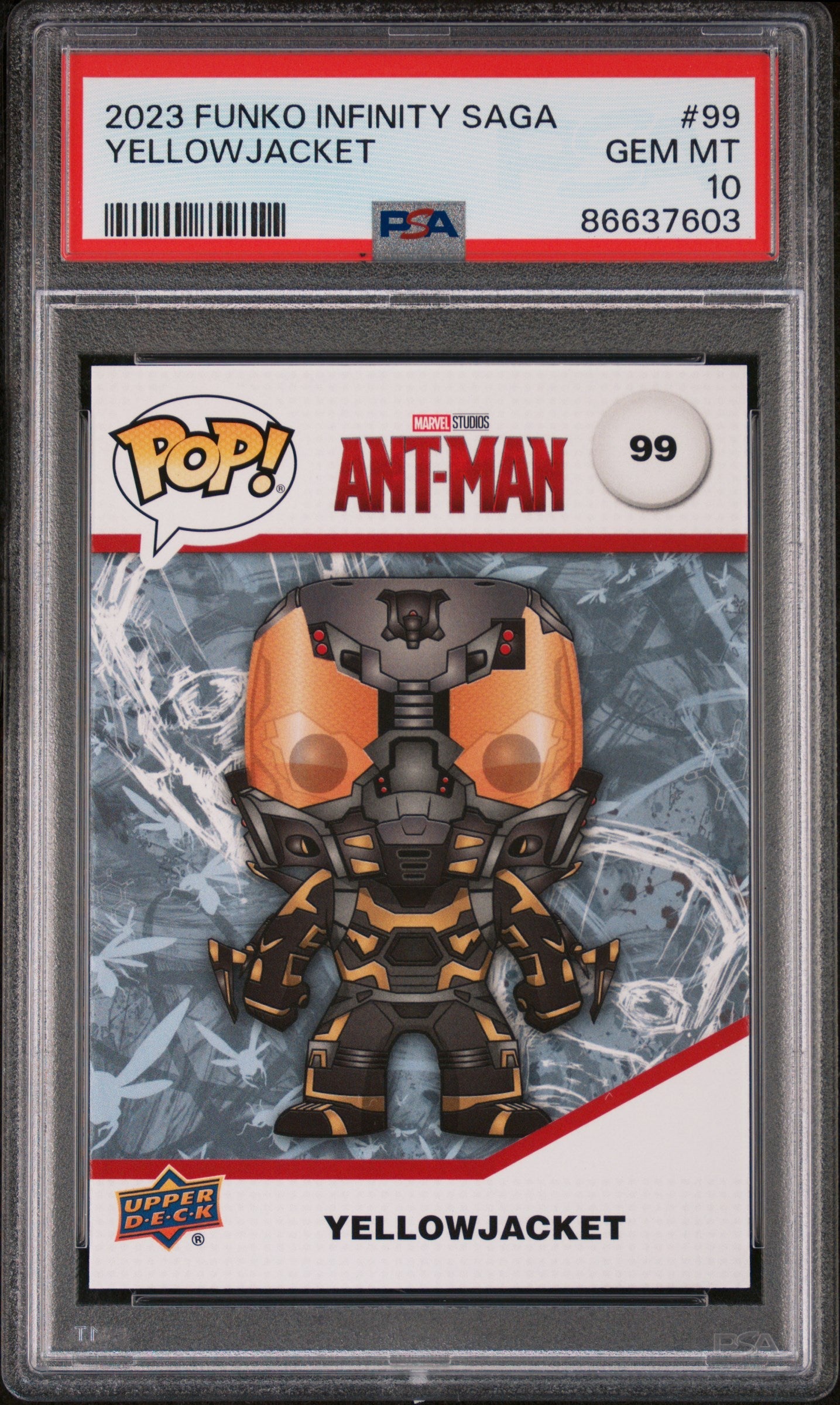 2023 UPPER DECK FUNKO POP MARVEL  YELLOWJACKET  #99  PSA 10