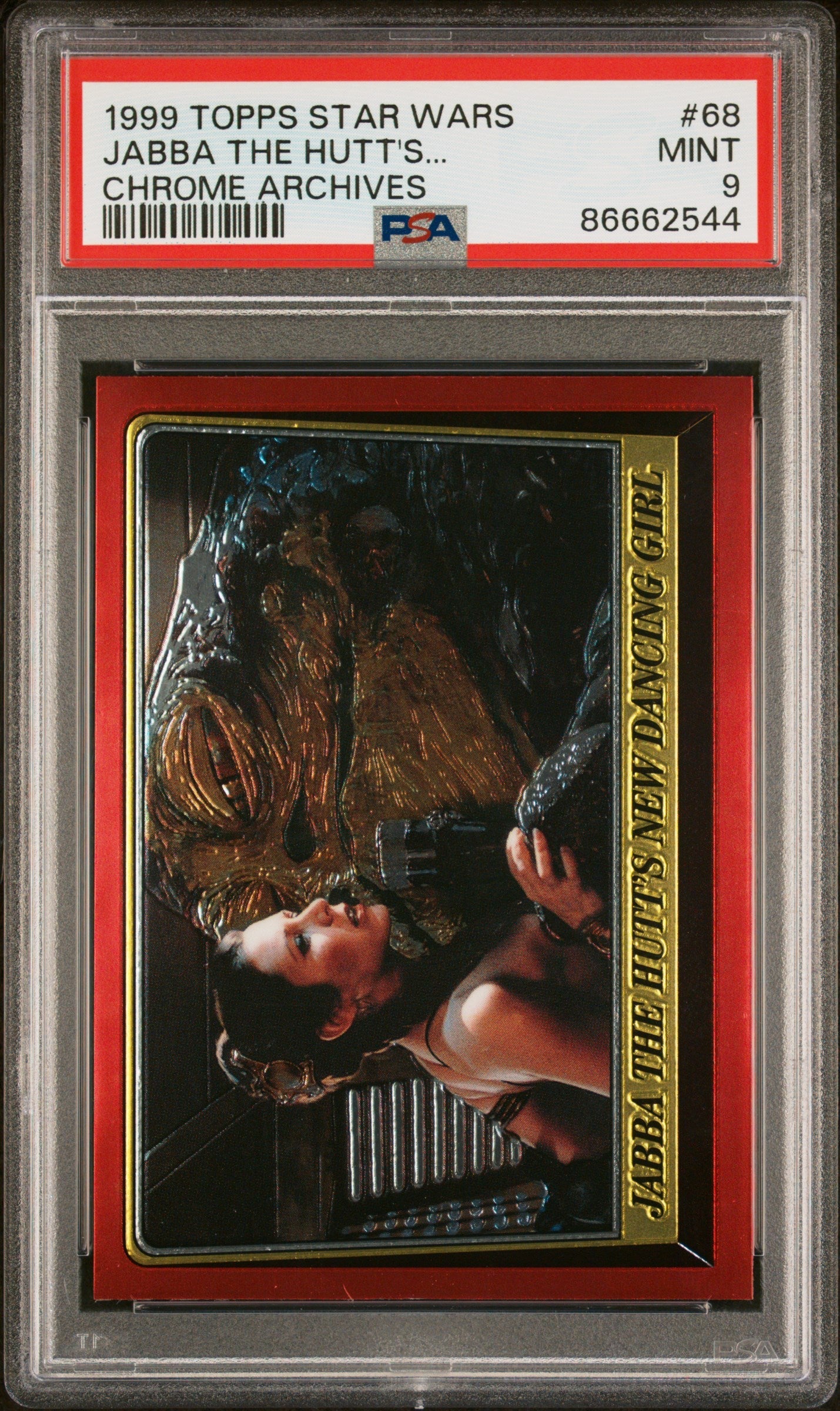 1999 TOPPS CHROME STAR WARS CHROME ARCHIVES JABBA THE HUTT'S... CHROME ARCHIVES #68 - PSA 9