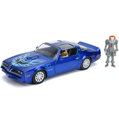 *Dent/Ding Packaging* - It: Chapter Two 1977 Pontiac Firebird 1:24 Scale Die-Cast Metal Vehicle with Pennywise Figure