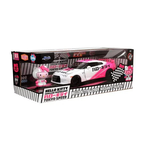 *Dent/Ding Packaging* - Hello Kitty Tokyo Speed 2009 Nissan GT-R R35 1:24 Scale Die-Cast Metal Vehicle with Figure