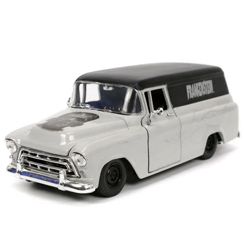 *Dent/Ding Packaging* - Hollywood Rides Universal Monsters Frankenstein 1957 Chevy Suburban 1:24 Scale Die-Cast Metal Vehicle with Figure
