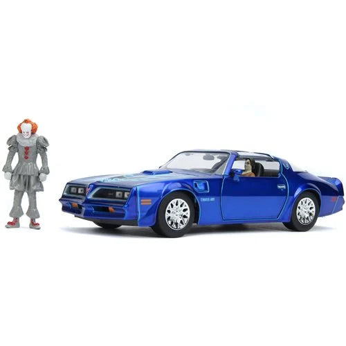 *Dent/Ding Packaging* - It: Chapter Two 1977 Pontiac Firebird 1:24 Scale Die-Cast Metal Vehicle with Pennywise Figure