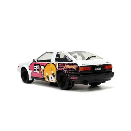 *Dent/Ding Packaging* - Aggretsuko 1986 Toyota Trueno AE86 1:24 Scale Die-Cast Metal Vehicle with Retsuko Figure