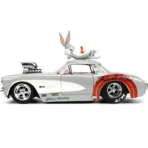 *Dent/Ding Packaging* - Looney Tunes Hollywood Rides 1956 Chevrolet Corvette with Bugs Bunny Figure