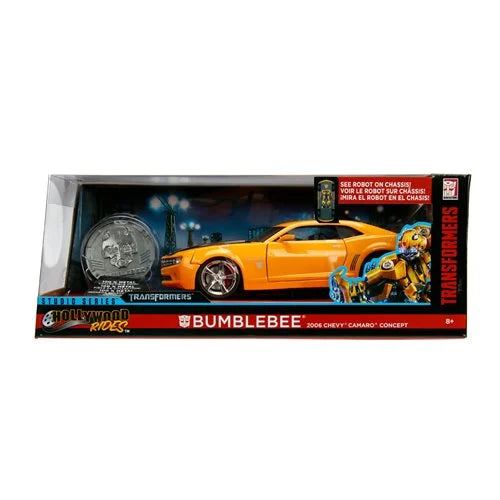 *Dent/Ding Packaging* - Transformers Hollywood Rides Bumblebee 2006 Chevy Camaro 1:24 Scale Die-Cast Metal Vehicle with Coin