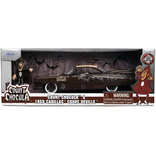 *Dent/Ding Packaging* - Hollywood Rides Count Chocula 1959 Cadillac Coupe DeVille 1:24 Scale Die-Cast Metal Vehicle with Figure